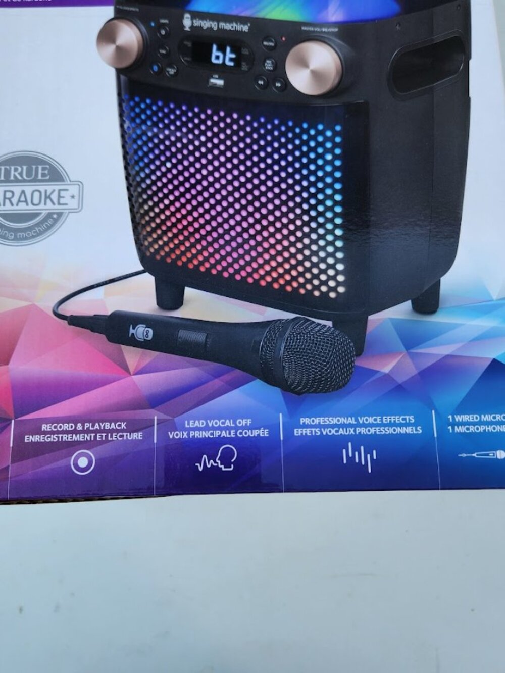 New Karaoke Singing Machine Portable Bluetooth Speaker Microphone Light Show Par - Picture 9 of 16